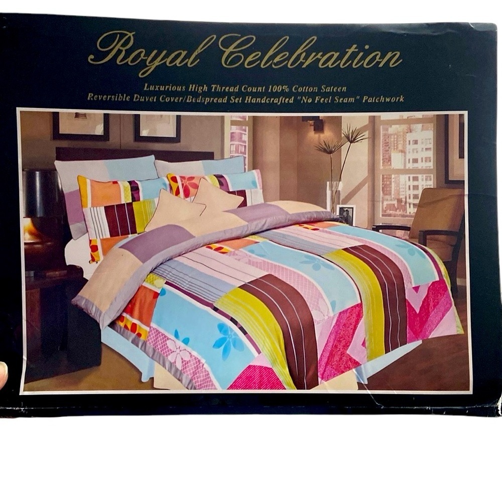 Disney Fashion World Full/Queen 6 Piece Patchwork Reversible Bedspread Duvet